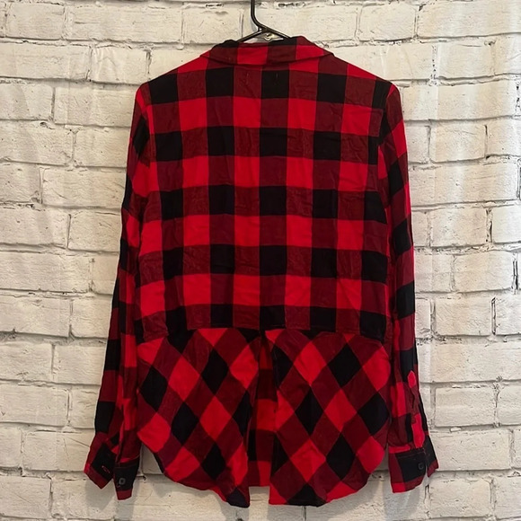 Women’s Lucky Brand Buffalo plaid flannel style top S - Picture 2 of 5